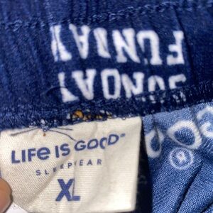 Life Is Good Navy and Light Blue Sleepwear Top